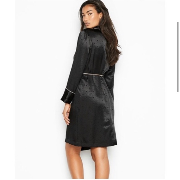 Victoria's Secret Black Tassel Tie Satin Robe - Picture 6 of 13